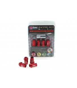 Racing Lug Nuts D1SPEC Replica 40mm M12x1.25 Red