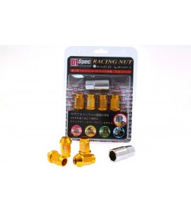 Racing Lug Nuts D1SPEC Replica 40mm M12x1.5 Gold