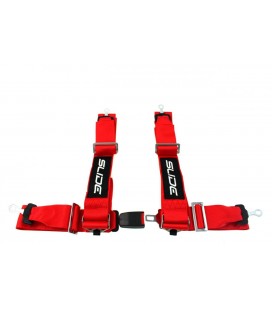 Racing seat belts SLIDE 4p 3" Red