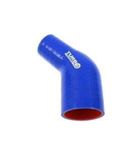 Reduction silicone elbow 45deg TurboWorks Pro Blue 63-76mm