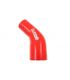 Reduction silicone elbow TurboWorks Red 45deg 57-70mm