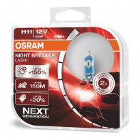 Hologeninės lemputės Osram H11 12V 55W PGJ19-2 NIGHT BREAKER LASER +150% /2 pcs