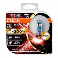 Hologeninės lemputė OsramH4 12V 60/55W P43t NIGHT BREAKER 200 /2 pcs