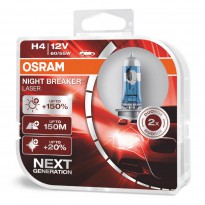 Hologeninės lemputė OsramH4 12V 60/55W P43t NIGHT BREAKER LASER +150%/2 pcs