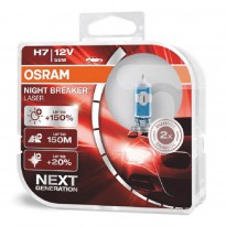 Hologeninės lemputė OsramH7 12V 55W PX26d NIGHT BREAKER LASER +150%  /2pcs