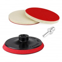 Felt Car polishing set with two pads + disc ?125 mm + adapter M14