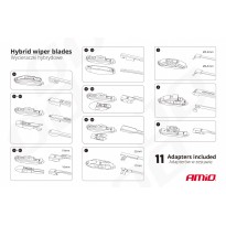 Hybrid wiper blade multiconnect 14" (350mm) 11 adapters