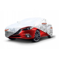 ALUMINIUM CAR COVER with ZIP, REFLECTIVE, 120g + cotton,Silver,  size: XL