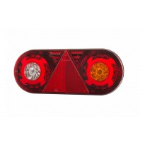 Rear light combined with triangular reflector HOR 105, STELLA, LED 12/24 V, RIGHT (6-function, round cable 6x0.5 mm2, length 2 m)