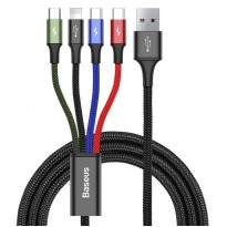 USB Baseus Fast cable 4in1 Lightning / micro 3,5A 1.2m black