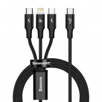 USB-C cable 3in1 Baseus RAPID Series, micro USB / Lightning / USB-C, 20W, 1.5m black