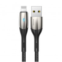 USB to Lightning with LED light Baseus Horizontal black 50 cm 2.4A