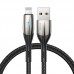 USB to Lightning with LED light Baseus Horizontal black 50 cm 2.4A