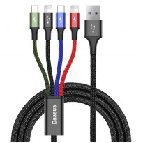 USB Baseus Fast 4in1 1xUSB-C, 2x Lightning, 1xmicro 3,5A 1.2m