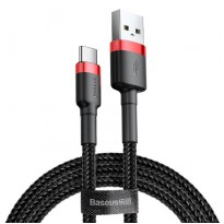 USB to USB-C cable Cafule 2A 3m black&red
