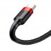 USB to USB-C cable Cafule 2A 3m black&red