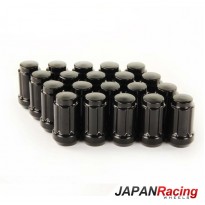 Grūdinto plieno Japan Racing veržlės M12x1,5 trumpos juodos